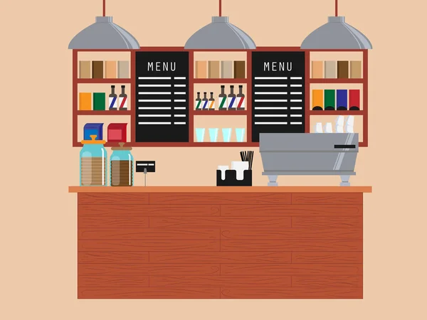 Conception Café Restaurant Café Bar Illustration Vectorielle Style Plat — Image vectorielle