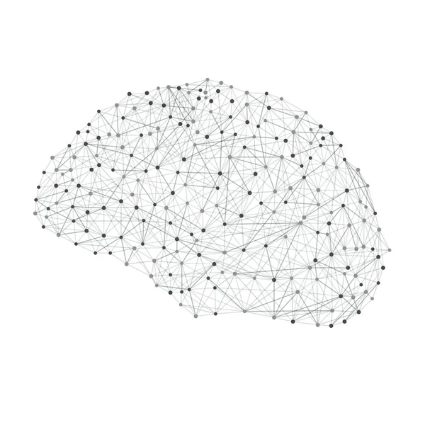 Konzept Eines Menschlichen Gehirns Aus Leuchtenden Punkten Und Linien Form — Stockvektor