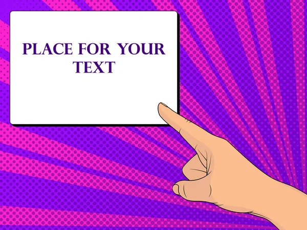 Hand Mit Dem Zeigefinger Platz Für Text Vektorillustration — Stockvektor
