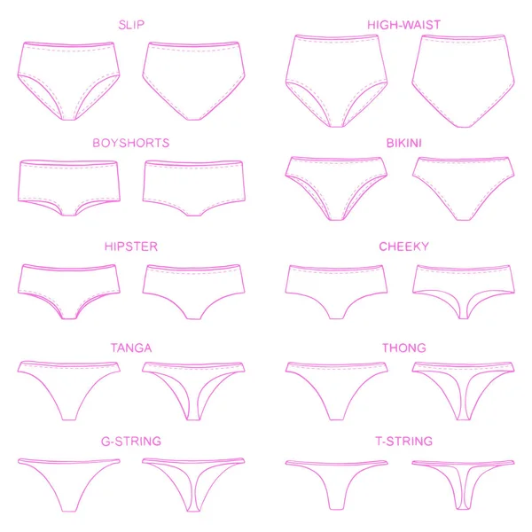 Types Women's Panties Front View Set Underwear Slip High Waist Stock Vector  by ©exit.near.gmail.com 254342038