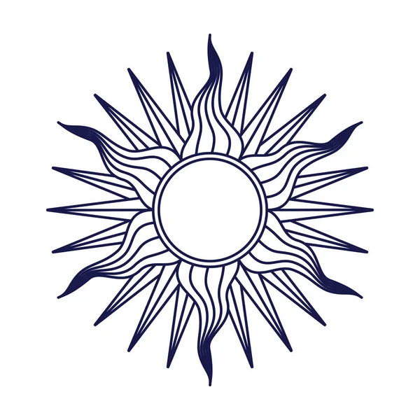 Slunce Retro Stylu Izolované Bílém Pozadí Vektorová Ilustrace — Stockový vektor