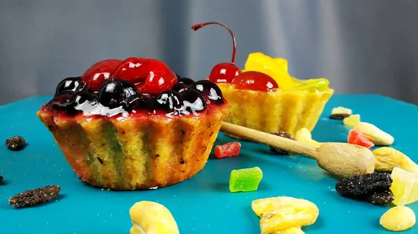 Delicious Cakes Berries — Stock Photo, Image