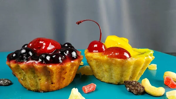 Delicious Cakes Berries — Stock Photo, Image