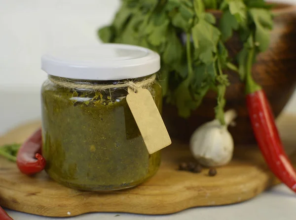 sauces in bottles on the table