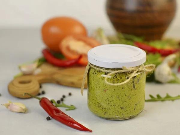 sauces in bottles on the table