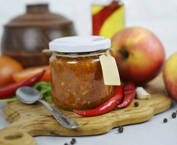 Sauces Bouteilles Sur Table — Photo