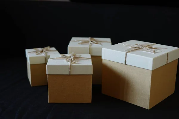 Handmade Gift Boxes Table — Stock Photo, Image