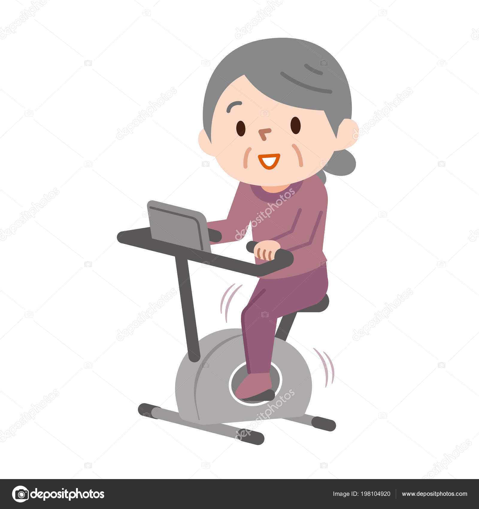 exercising on a stationary bike