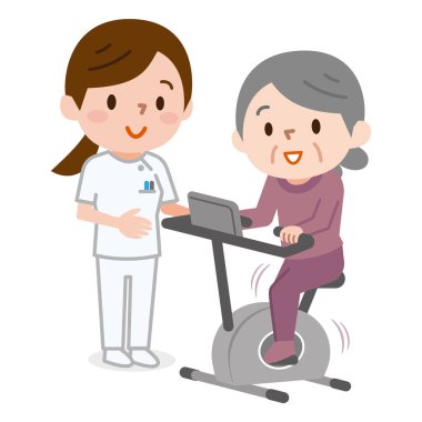 Üst düzey kadın fitness sınıfı sabit bisiklet üzerinde egzersiz