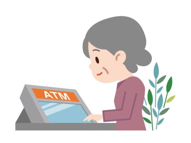 Üst düzey kadın Atm kullanır