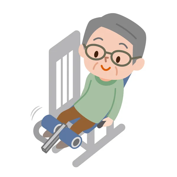 Hommes Seniors Faisant Des Exercices Conditionnement Physique — Image vectorielle