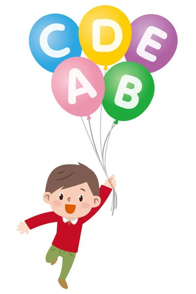 Illustration Ballons Garçons — Image vectorielle