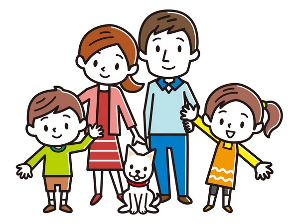 Illustration Einer Glücklichen Familie — Stockvektor