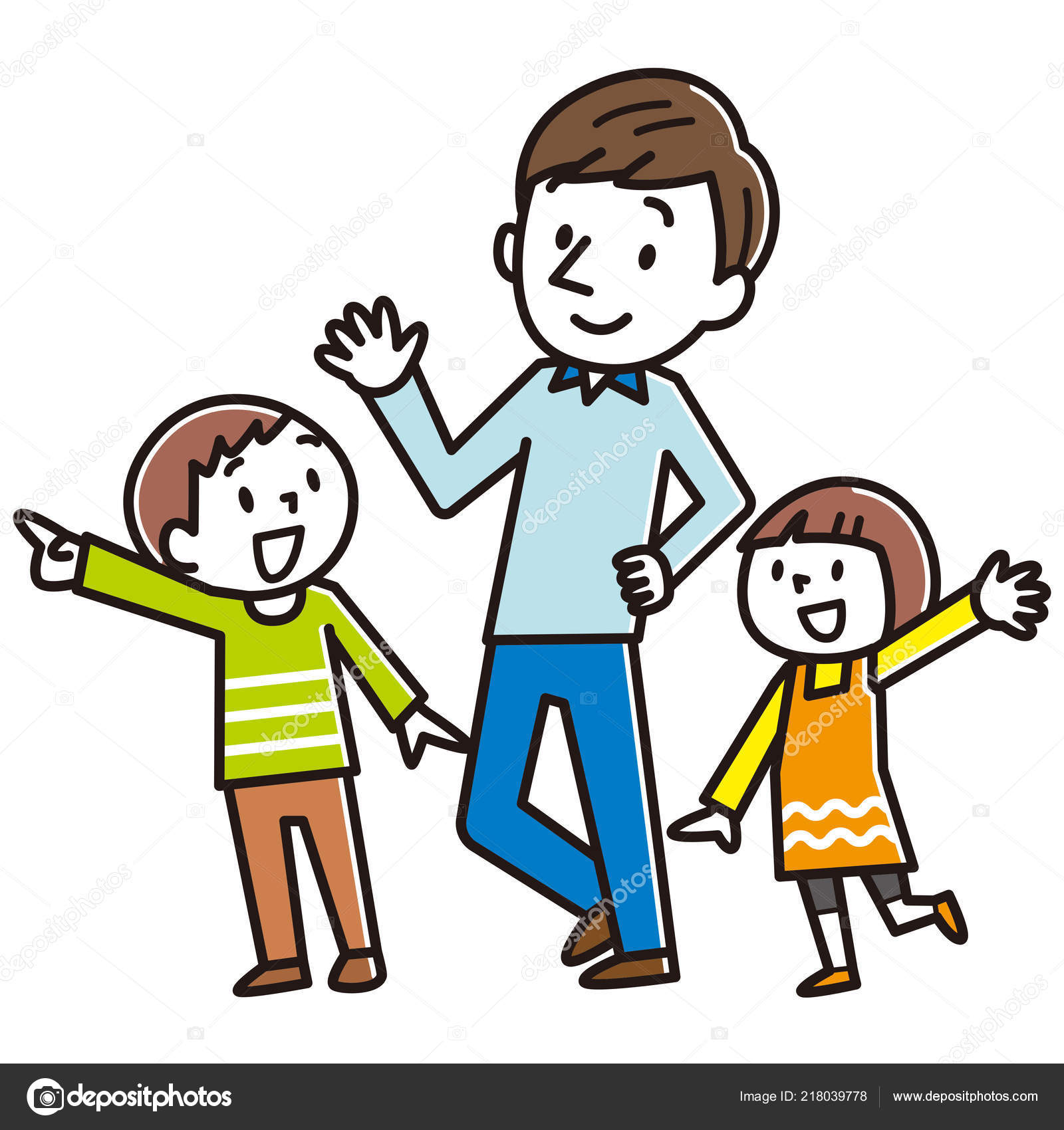 Mutlu Bir Aile Cizimi Stok Vektor C Ankomando 218039778