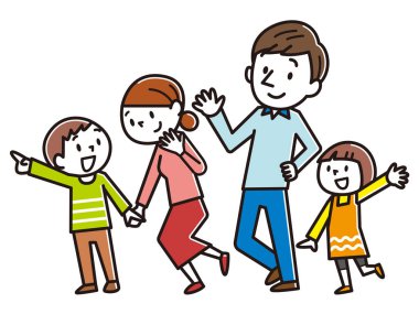 mutlu bir aile çizimi