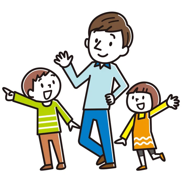 Illustration Happy Family — Stock Vector