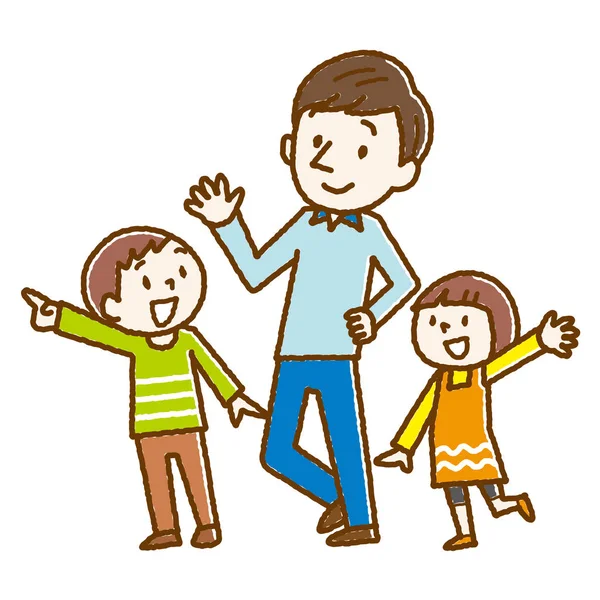 Illustration Happy Family — Stock Vector