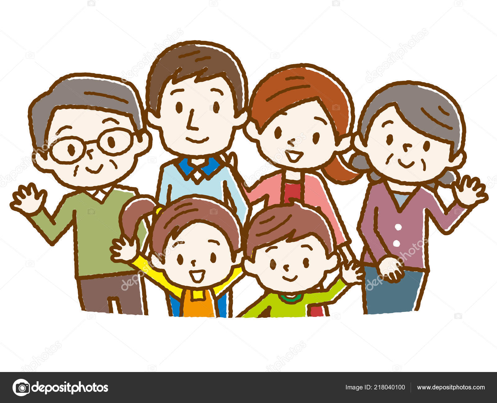 Big Happy Family Vector Illustration Stock Vector Image by ©ankomando  #218040100