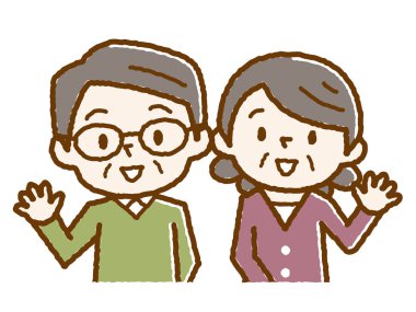 Mutlu üst düzey çift çizimi