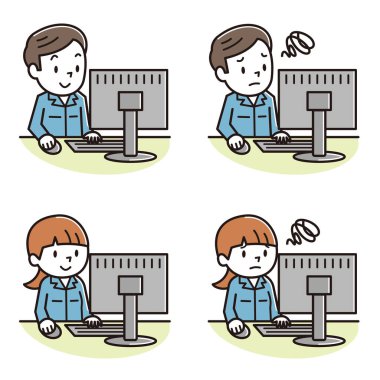 Kişisel bilgisayarlar işletmek kadın ve erkekler