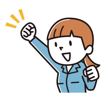 İş elbiseleri, Genç kadın, tezahürat,