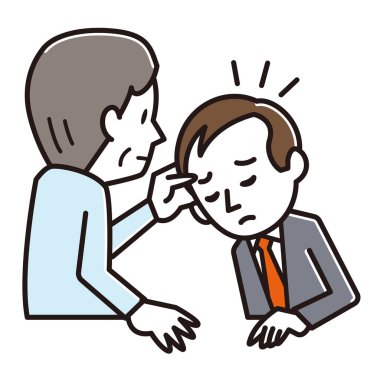 Kafa derisi muayene geçiren erkekler çizimi