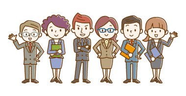 İş takım. Bir grup insan sıkı takım elbise giymiş.