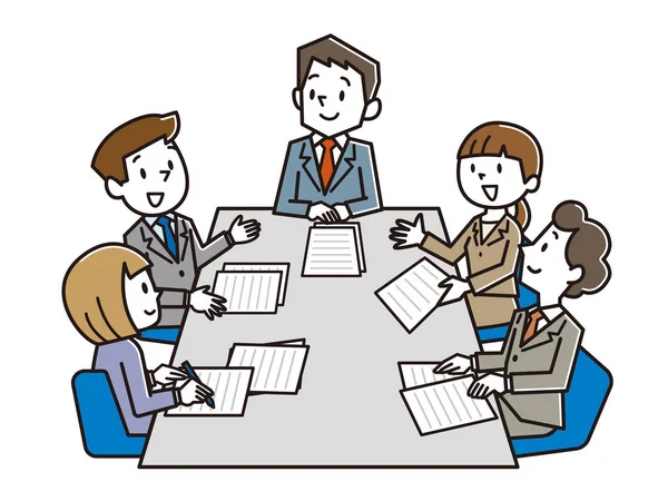 stock vector Business meeting at office room.