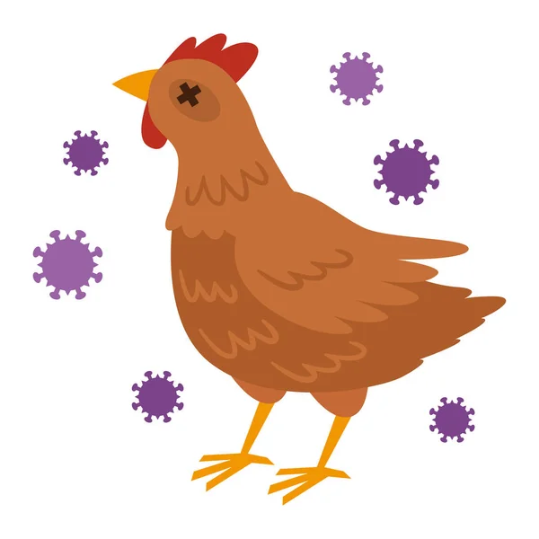 Ilustrasi Flu Burung Avian Influenza - Stok Vektor