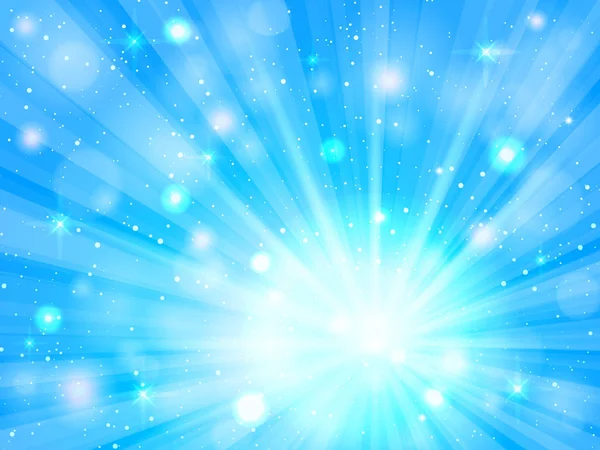 푸른 빛 광선 버스트 — 스톡 벡터