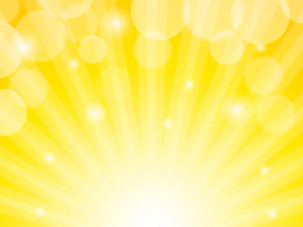 Zon vector met lens flare gele abstracte achtergrond — Stockvector