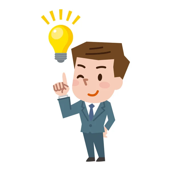 Businessman having ideas while pointing finger vector illustrati — Stock Vector