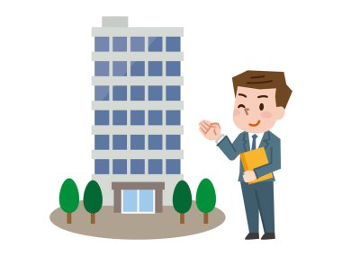 Satıcı Broker daire ev Illüstrasyon