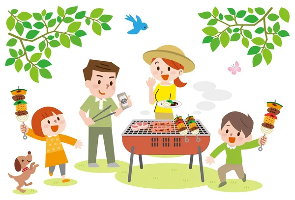 Aile tatil Barbekü partisi