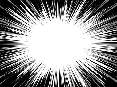 Radyal hareket çizgileri. Manga ve anime çizgi romanmetin çerçevesi. 