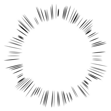 Radyal hareket çizgileri. Manga ve anime çizgi romanmetin çerçevesi. 