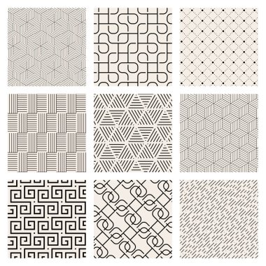 Çizgilerle Soyut geometrik desen kümesi