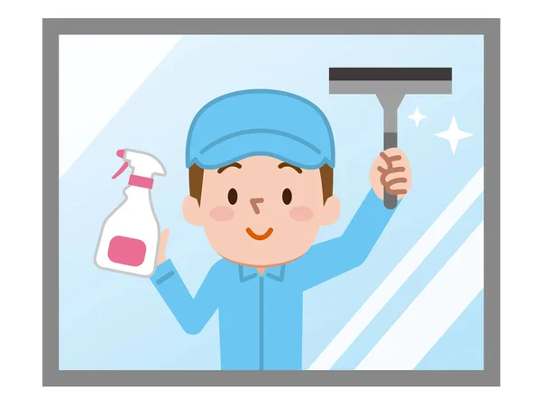 Εργάτες καθαριότητας. Επαγγελματικό προσωπικό καθαρισμού. — Διανυσματικό Αρχείο