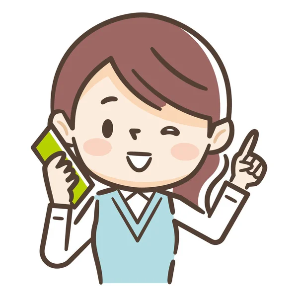 Ilustración de una mujer de negocios hablando por teléfono . — Vector de stock
