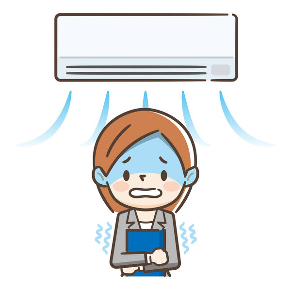 Cold want women to air conditioning of the wind