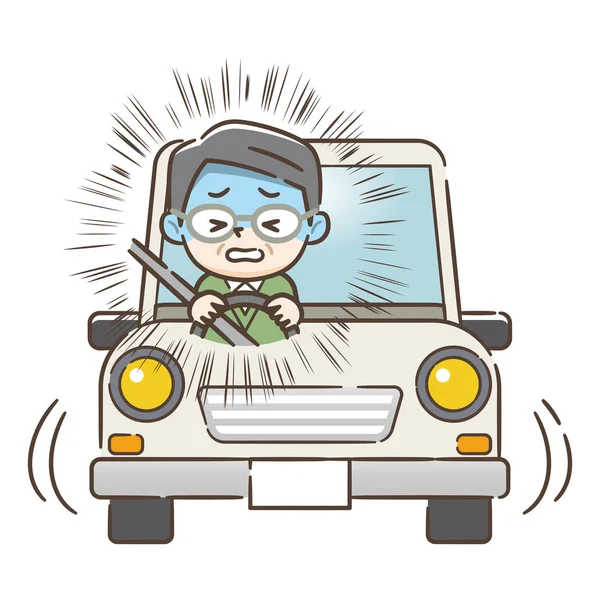 危険運転の高齢ドライバーのイラスト. — ストックベクタ