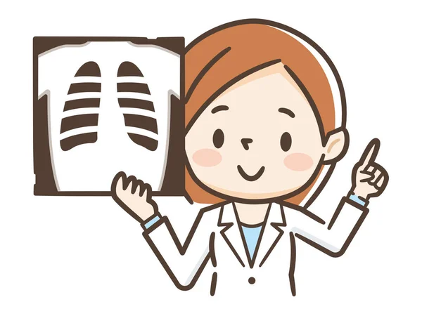 Femeie medic cu radiografie — Vector de stoc