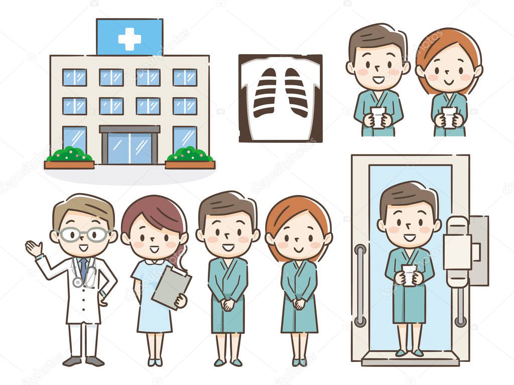 Set of medical checkup illustrations