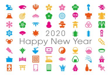 Fare ile 2020 Yeni Yıl Kartı