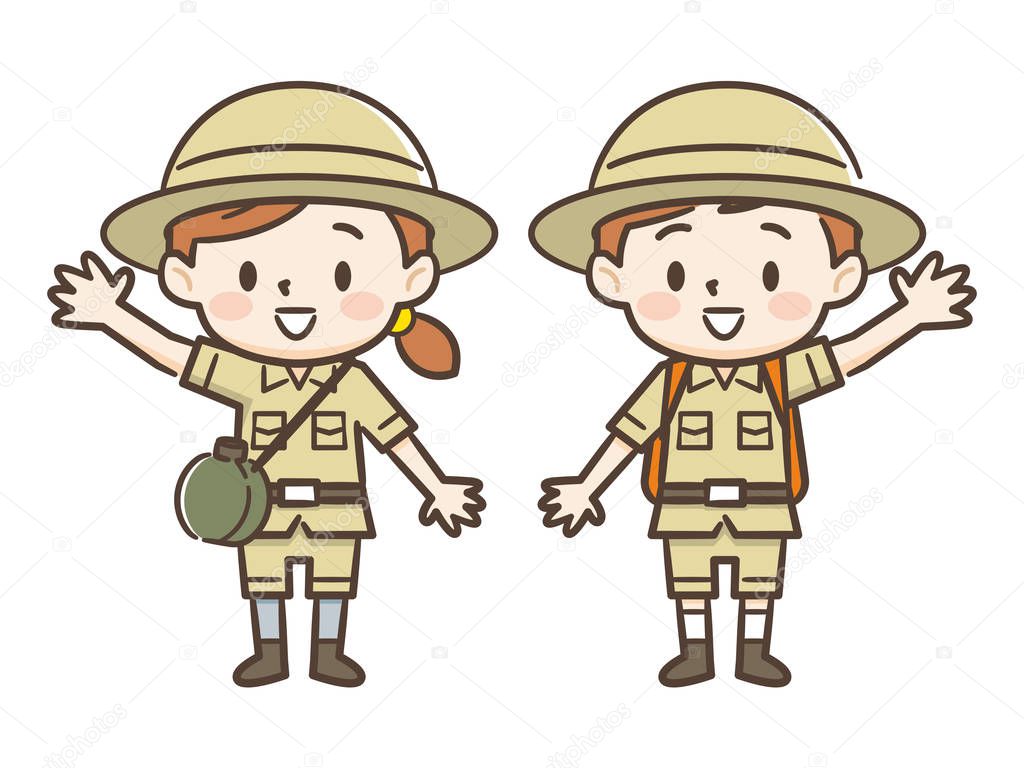 Illustration of cute kids of adventurer