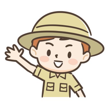 Maceracı sevimli bir çocuk İllüstrasyon, dalga eller