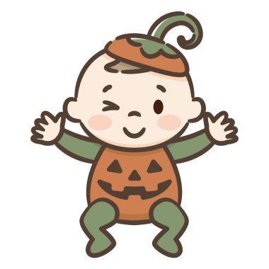 çocuk beyaz zemin üzerine kabak takım