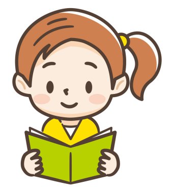 Kitap okuyan sevimli çocuklar. Vektör çizimi.