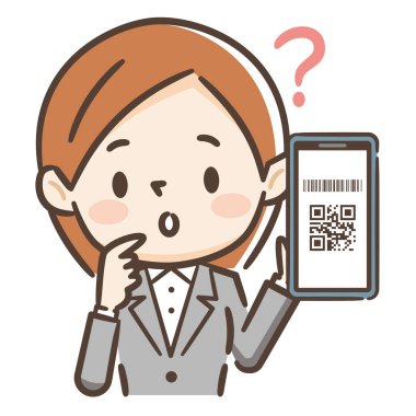 genç kadın qr kodu ile akıllı telefon ile ödeme. Genç kadın düşünme