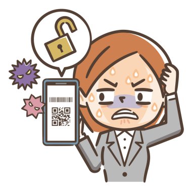 genç kadın qr kodu ile akıllı telefon ile ödeme. Genç kadın şok 